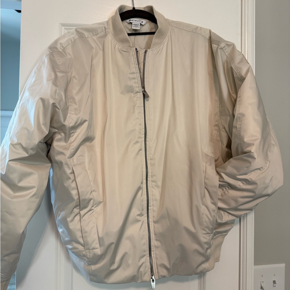 Athleta Light Tan Bomber Jacket